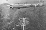 G3M Type 96 bomber of Japanese Navy Kisarazu Air Group flying over the Sun Yatsen Mausoleum, Nanjing, China, 1938