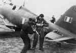 An Italian pilot preparing for flight with his G.55 aircraft, Italy, 1940s