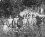 J8M Shusui aircraft and men of the ground crew at Kashiwa Air Field, Chiba, Japan, 1945