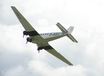 Ju 52 aircraft in flight during an air show at Duxford, England, United Kingdom, 8 Jul 2007