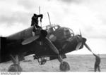 German crew maintaining a Ju 88 bomber of KG 54, France, Nov 1940