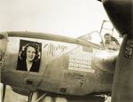 USAAF Major Richard Bong in his P-38 Lightning aircraft 