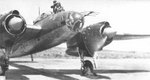 P1Y2-S Kyokko night fighter at an airfield with engines running, 1940s; note the presence of radar