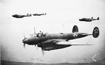 Pe-2 dive bombers in flight, circa 1940s