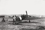 SAI.207 light fighter resting at an airfield, circa 1940s