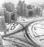 Derzhprom building and Maidan Dzerzhynskoho square, Kharkov, Ukraine, Jan 1943