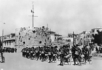 Italian troops marching into Durrës, Albania, 7 Apr 1939