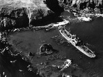 Japanese ship aground at Kiska harbor, Aleutian islands, US Territory of Alaska, 18 Sep 1943