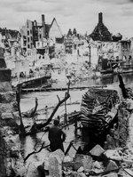 An American soldier observed the destruction of an industrial town near Nürnberg, Germany, 20 Apr 1945