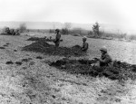 Troops of US 630th Tank Destroyer Battalion, all vehicles lost in combat, manning the front line near Bastogne, Belgium, 20 Dec 1944