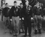 One of the Doolittle Raid B-25 bomber crews aboard USS Hornet shortly before the mission, Apr 1942