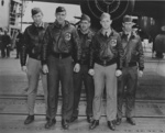 One of the Doolittle Raid B-25 bomber crews aboard USS Hornet shortly before the mission, Apr 1942