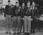 One of the Doolittle Raid B-25 bomber crews aboard USS Hornet shortly before the mission, Apr 1942