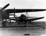 B-25 Mitchell and SBD Dauntless aircraft on the flight deck of USS Hornet, Apr 1942