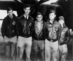 One of the Doolittle Raid B-25 bomber crews aboard USS Hornet shortly before the mission, Apr 1942