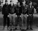 One of the Doolittle Raid B-25 bomber crews aboard USS Hornet shortly before the mission, Apr 1942