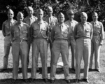 Doolittle Raiders John Hilger, Charles Greening, Thomas White, Donald Smith, Dean Davenport, W. R. Pound, William Bower, James Macia, and Denver Trulove in Washingoton DC, United States, 18 Jun 1942