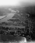 Destroyed synthetic oil plant and harbor facilities, Harburg, Germany, 1945