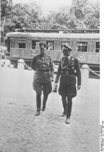 Keitel in front of the rail car that hosted the German surrender of 1918 and would soon host the French surrender of 1940, Compiègne, France, 22 Jun 1940