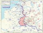 Map noting German advances in France and the Low Countries between 10 and 16 May 1940