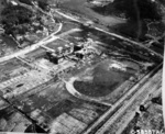 Aerial photo of Nagasaki, Japan after atomic bombing, mid-Aug 1945