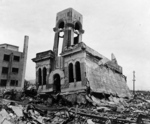 Destroyed building in Hiroshima, Japan, 1945