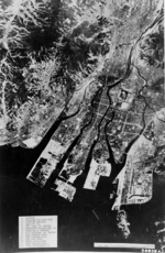 Aerial view of Hiroshima, Japan, Aug 1945