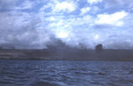 Smoke and explosions on Iwo Jima, probably during the pre-landing bombardment, 19 Feb 1945