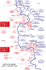 Map depicting the Battle of Kursk, 4 Jul-1 Aug 1943