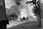 A Loyd carrier of the anti-tank platoon of 3rd Battalion, Irish Guards exploded during British XXX Corps