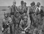 Japanese soldiers in Mongolia Area, China, 1939; note captured Soviet DP machine gun