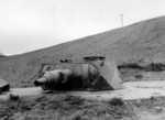 German beach defense turret at Omaha Beach, Basse-Normandie, France, mid-Jun 1944