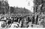 Adolf Hitler at a German military parade in Warsaw, Poland, 5 Oct 1939