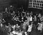 Harry Truman, Joseph Stalin, Clement Attlee, and other leaders participating in a photograph session, Schloss Cecilienhof, Potsdam, Germany, 28 Jul 1945, photo 2 of 2