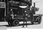 British light armored car in the Shanghai International Settlement, China, Jan 1932