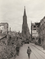 Ulm Münster standing amongst devastation, Ulm, Germany, 25 Apr 1945