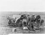 Spanish Nationalist field gun crew, the Battle of Guadalajara, Spain, Mar 1937, photo 2 of 2