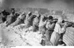 Russian soldiers firing from a rooftop in Stalingrad, Russia, 2 Feb 1943