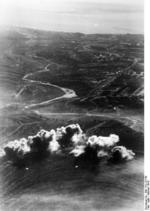 Smoke rising after German aerial bombardment, Stalingrad, Russia, Oct 1942