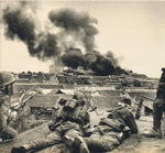 Troops of 2nd Battalion of 23rd Infantry Regiment of Japanese 13th Division fighting in Shashi (now part of Jingzhou), Hubei, China, 8 Jun 1940