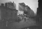 Damaged buildings on Lönnrotinkatu Street in Helsinki, Finland, late 1939-early 1940