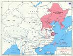 Map marking major Japanese campaigns in China in 1938 and 1939