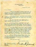 Letter from Roosevelt to Landis regarding professional baseball in the United States during WW2, 15 Jan 1942