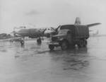 US military mail truck at Haneda Air Base, Tokyo, Japan, 1951