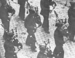 US Marine Corps musicians with bagpipes, Quantico, Virginia, United States, circa 1943