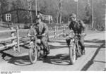 Hitler Youth member learning how to ride a motorcycle, date unknown