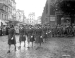 African-American members of the US Army 6888th Central Postal Directory Battalion parading in honor of Joan d