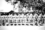 A company of US Army African-American WAAC personnel assembled for review by the Honorable Lester A. Walton, US Minister to Liberia, at an American camp near Monrovia, Liberia, circa 1940s