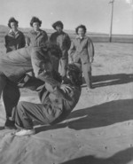 Female US Marines in self-defense training, Marine Corps Air Station El Toro, California, United States, circa 1945