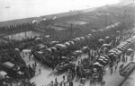 US 4th Marine Regiment gathering at the quays along Huangpu River, Shanghai, China as the unit prepared to leave the International Settlement for the Philippines, 28 Nov 1941